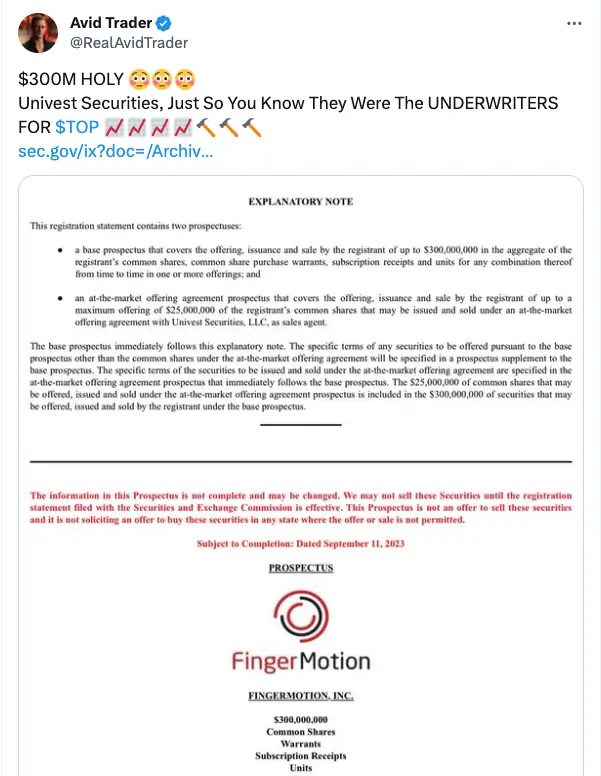 Avid posting misinformation to mislead retail investors