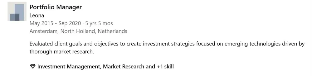 Breure claimed to be a Portfolio Manager at Leona