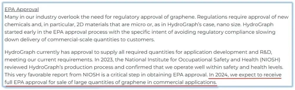 HG expected EPA approval in 2024