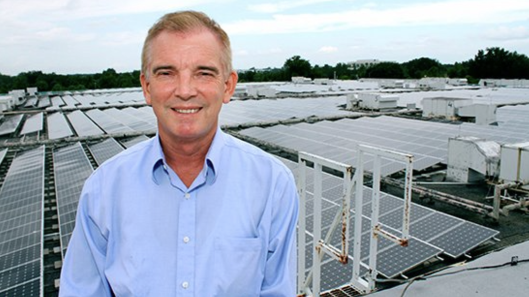 Nikitin at rooftop solar farm