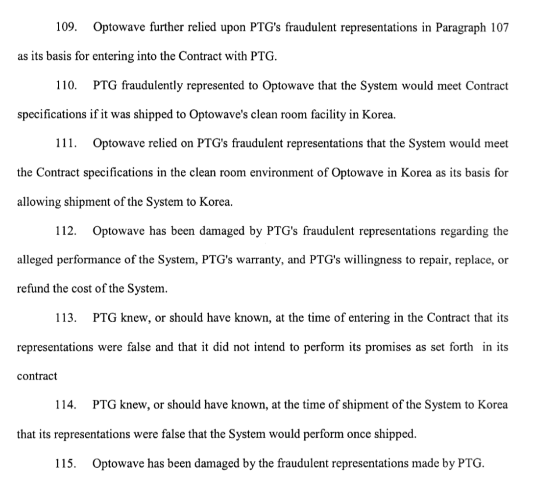 PTG sued by customer and accused of fraud