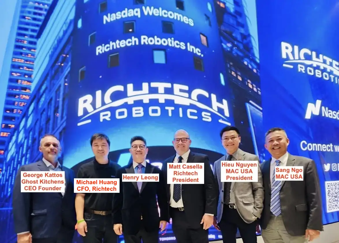 Leong and Ghost Kitchens rang the Nasdaq bell with Richtech