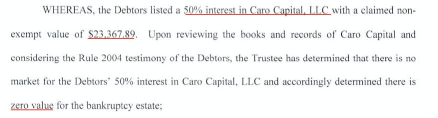 Caro Capital is worthless